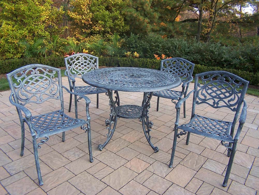 Mississippi Cast Aluminum 42 Inch 5pc Patio Dining Set