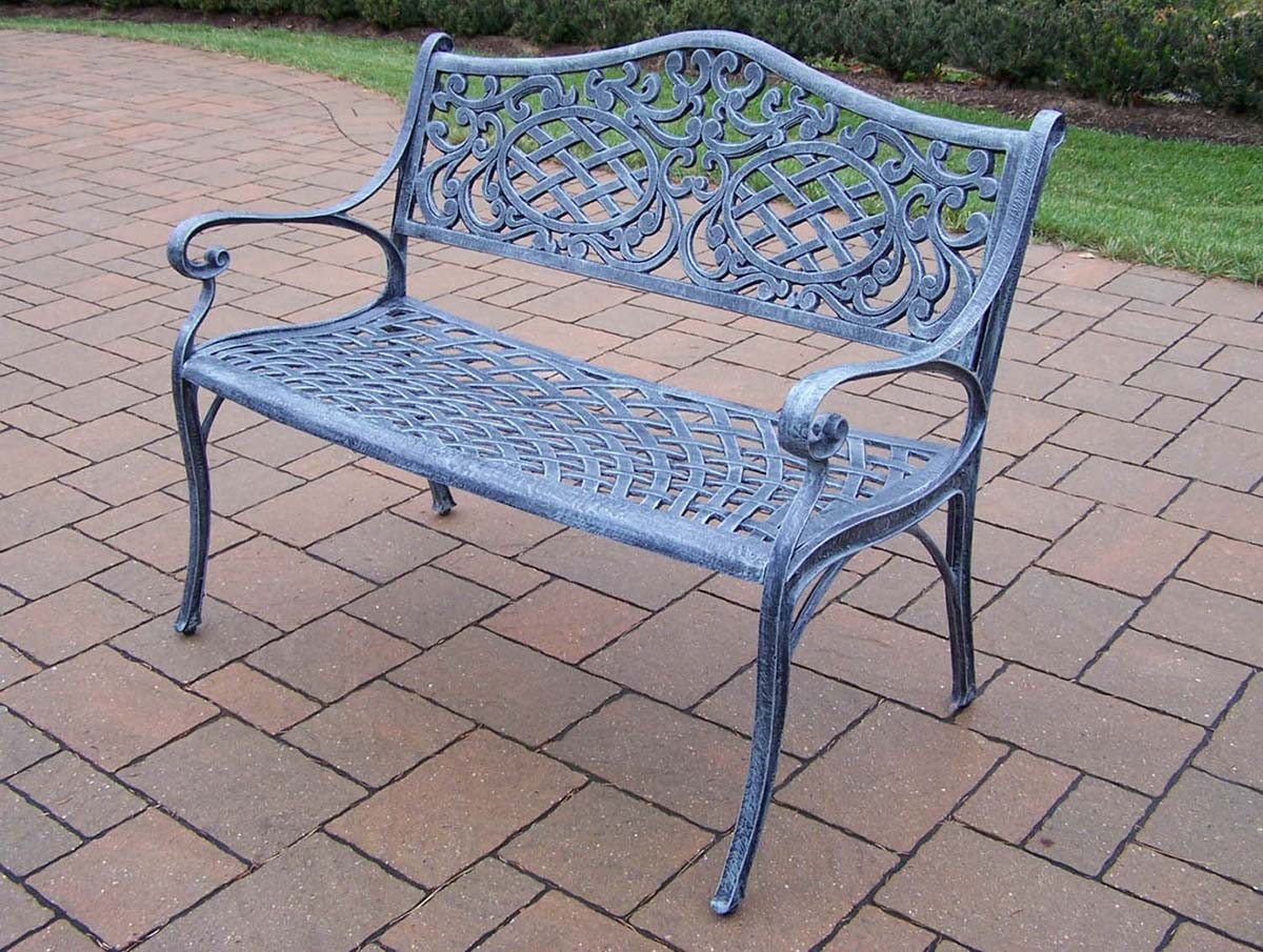 Mississippi Cast Aluminum Settee Garden Bench W/ Back