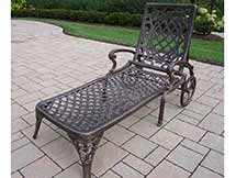 Mississippi Cast Aluminum Wheeled Patio Chaise Lounge
