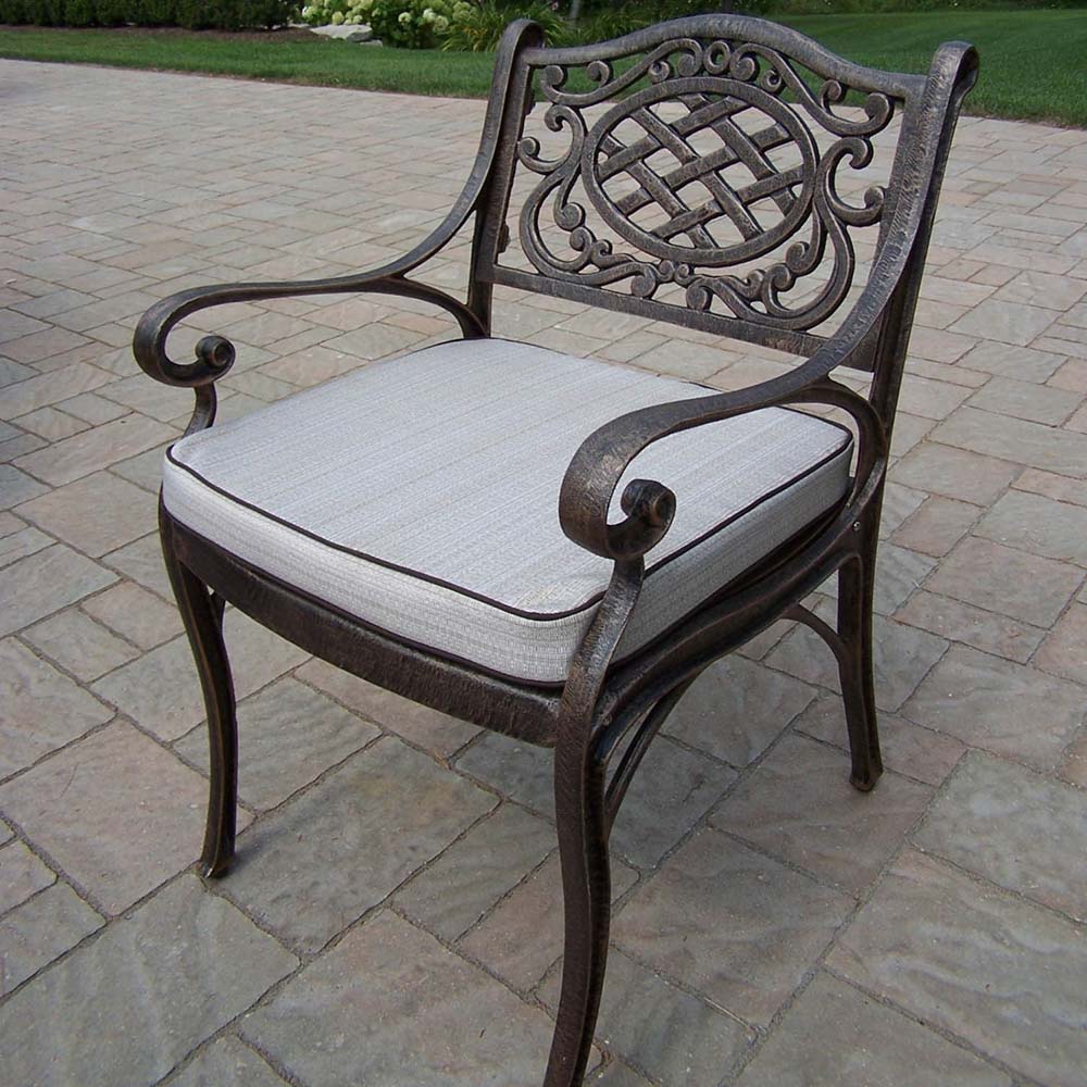 Oakland Living Mississippi Cast Aluminum Arm Chair with Cushion