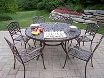 Mississippi Cast Aluminum 60 inch Round 7pc Dining