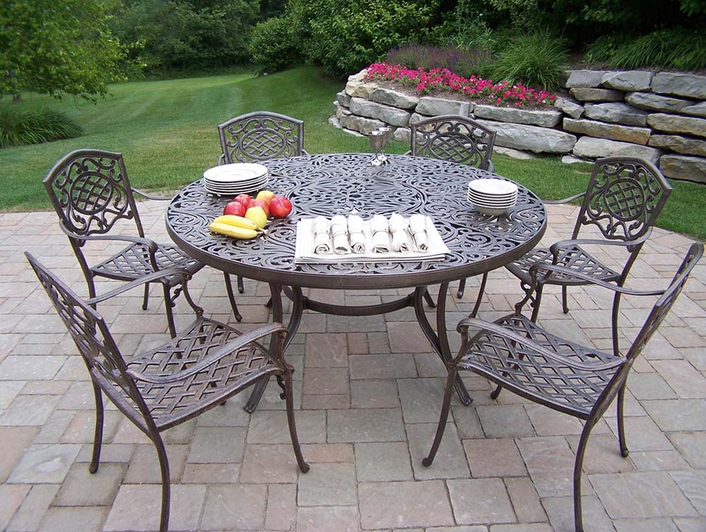 Mississippi Cast Aluminum inch Round 7pc Dining