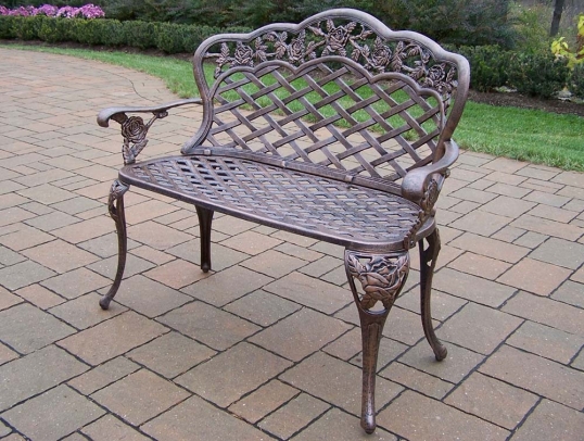 Hargrove cast shop aluminum patio bench