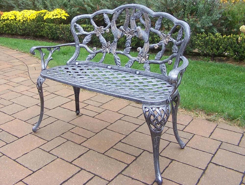 Cast aluminum loveseat discount