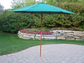 9 foot Rochester Green Umbrella w/ Pulley (No Stand)
