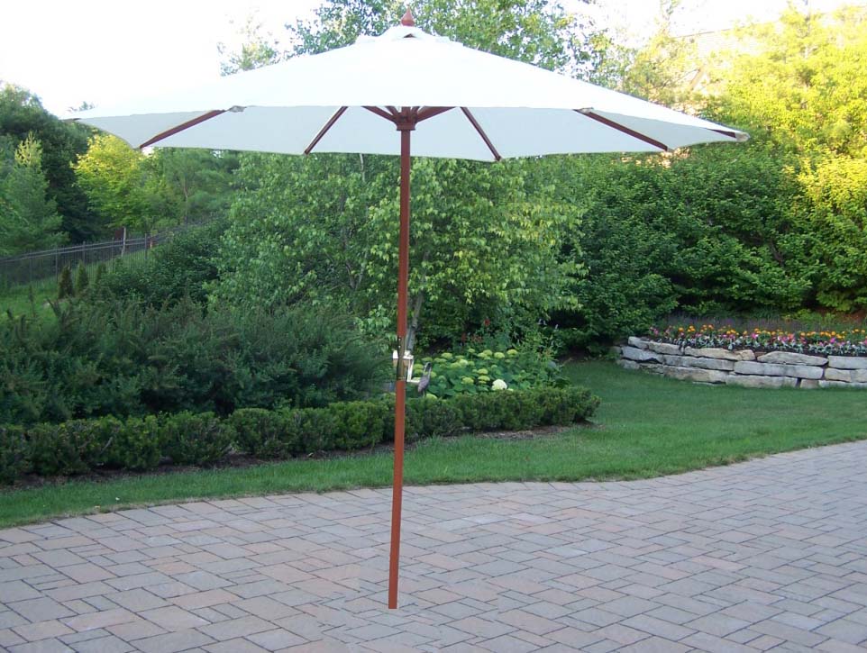 9 Foot Rochester White Umbrella W/ Pulley (no Stand)