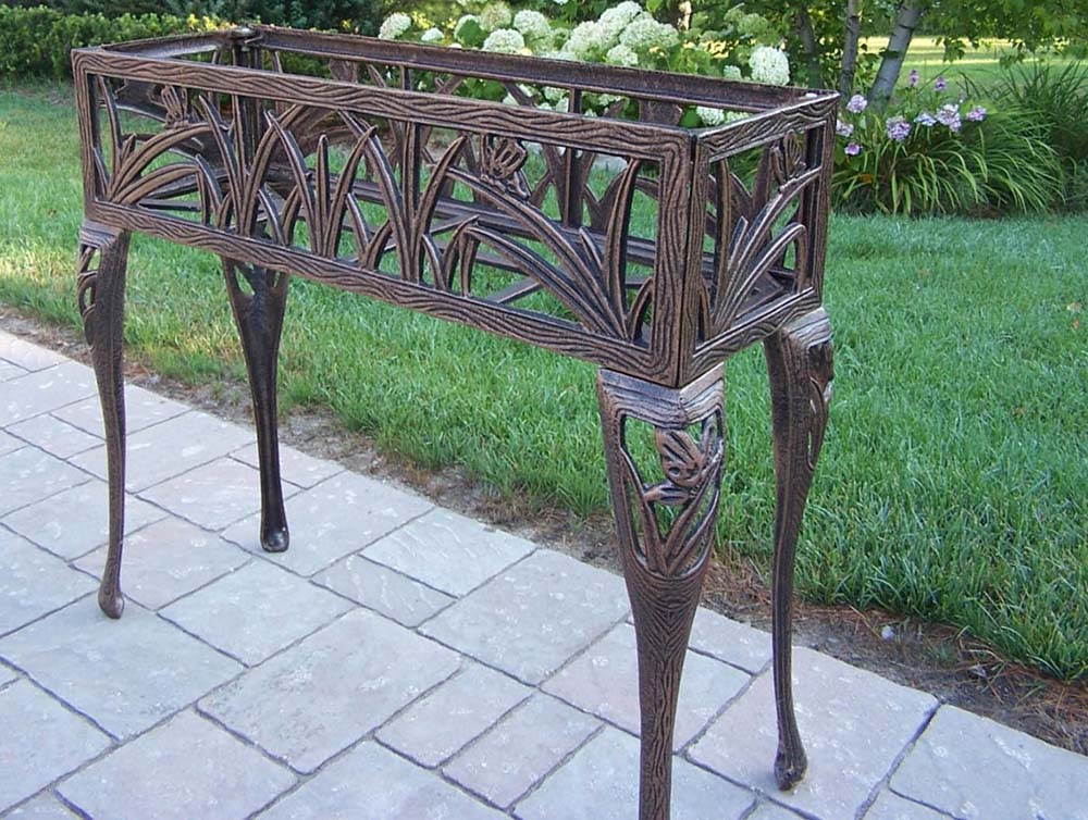 Cast Iron Rectangular Butterfly Plant Stand