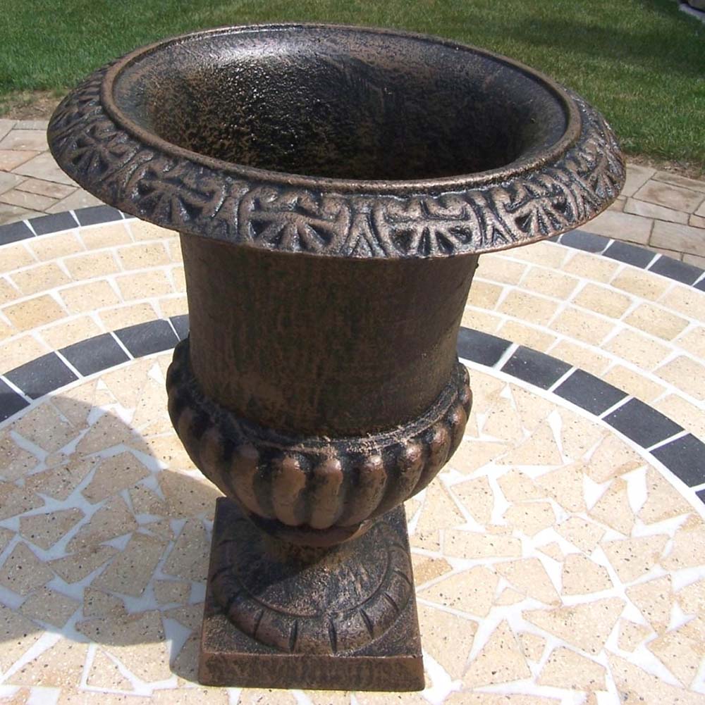 Oakland Living 18 Inch Cast Iron Outdoor Roman Urn