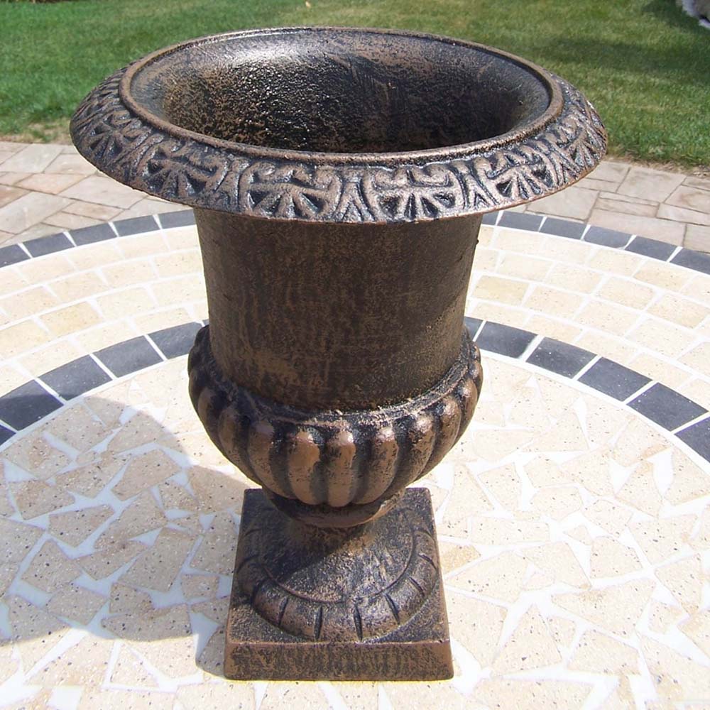 14 Inch Cast Iron Outdoor Roman Urn