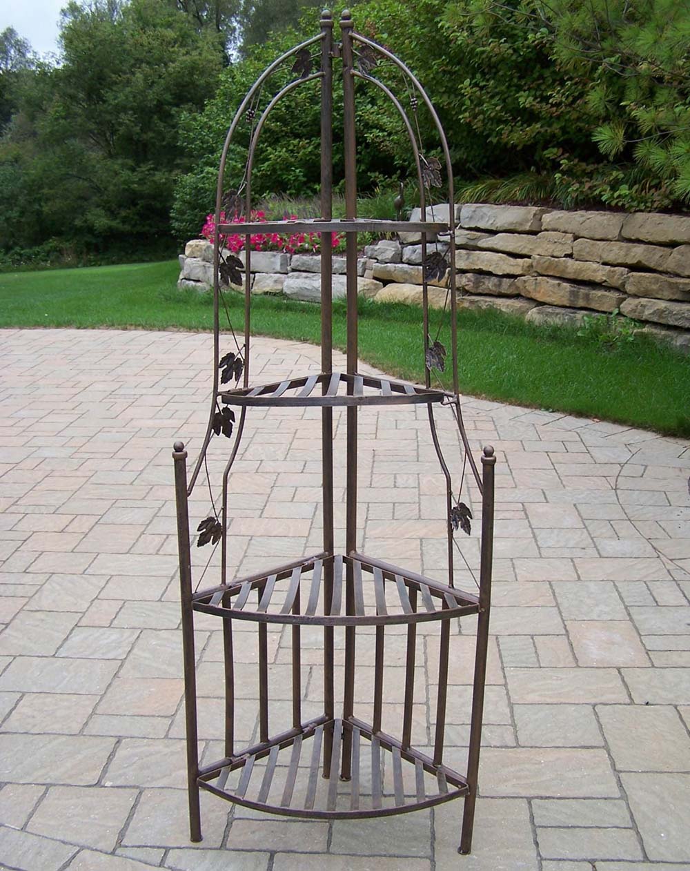 Wrought Iron Corner Shelf Plant Stand