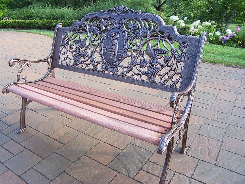 Cast Aluminum Golfer Bench