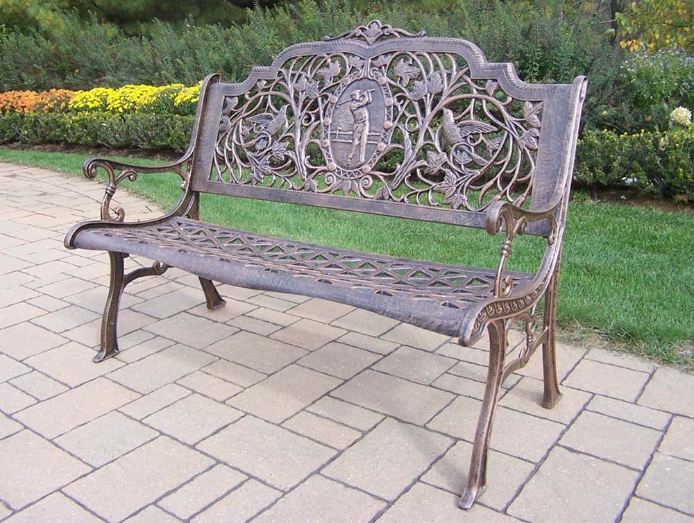 Cast Aluminum Golfer Bench