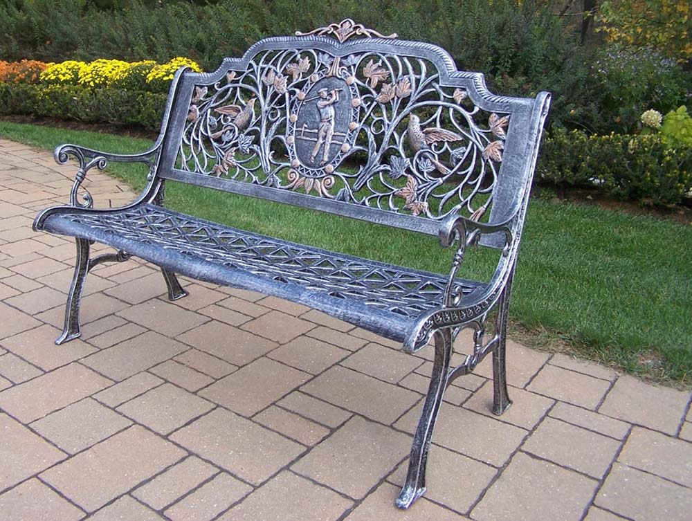 Cast Aluminum Golfer Bench