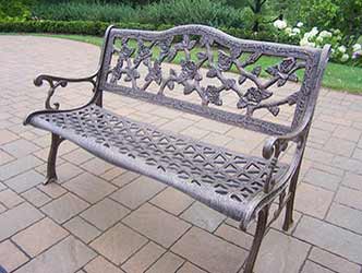 Cast Aluminum English Rose Garden Bench