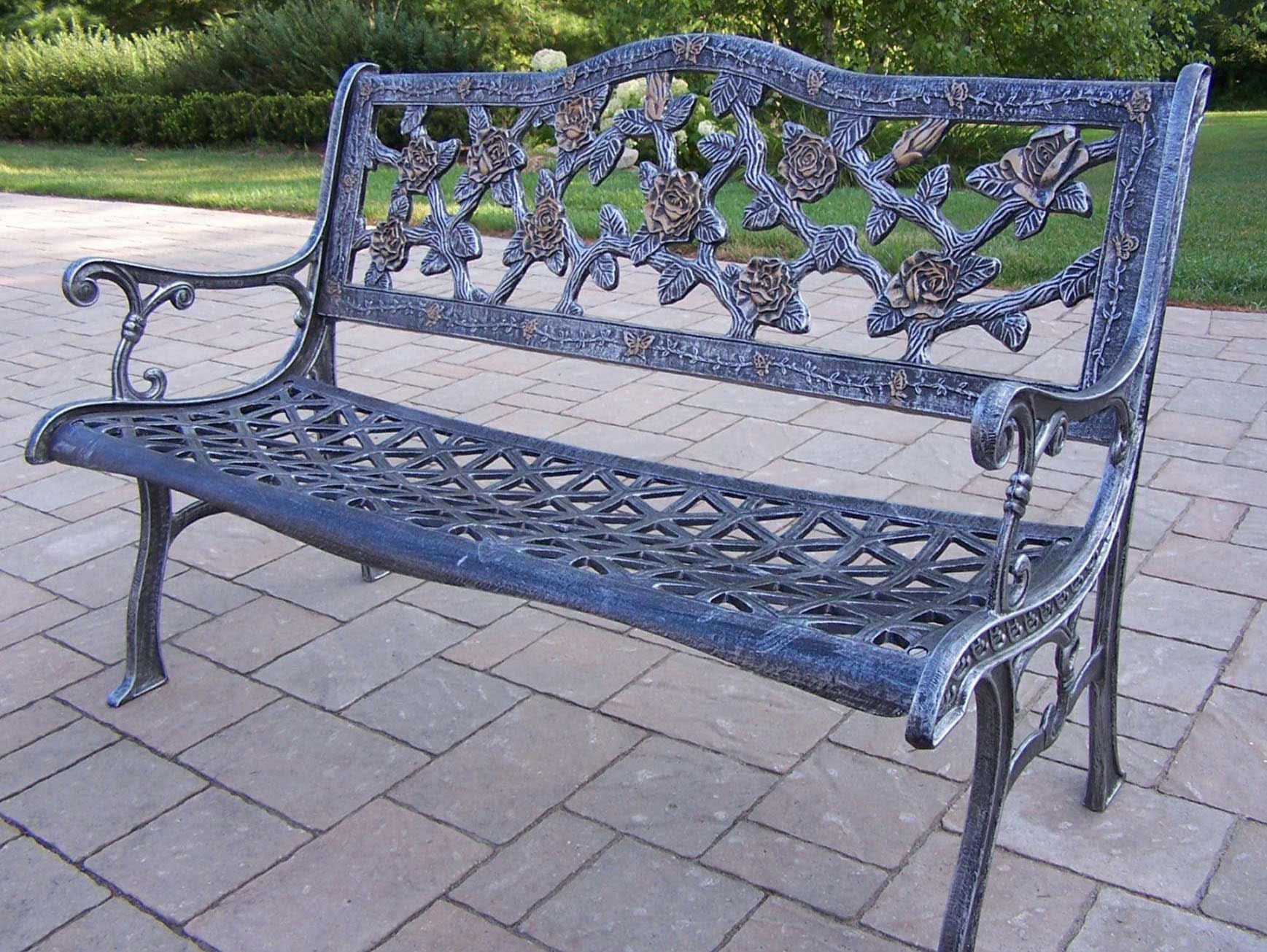 Cast Aluminum English Rose Garden Bench
