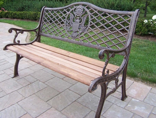 Oakland Living Cast Iron Wood American Eagle Bench 6019 AB