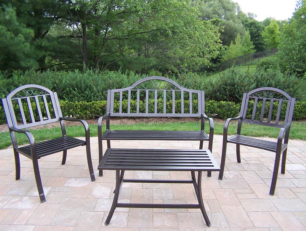 Rochester Tubular Iron 4pc Conversation Seating Set