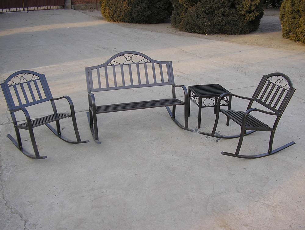 Oakland Living | Rochester 4pc Rocking Chair and Bench Seating Set ...