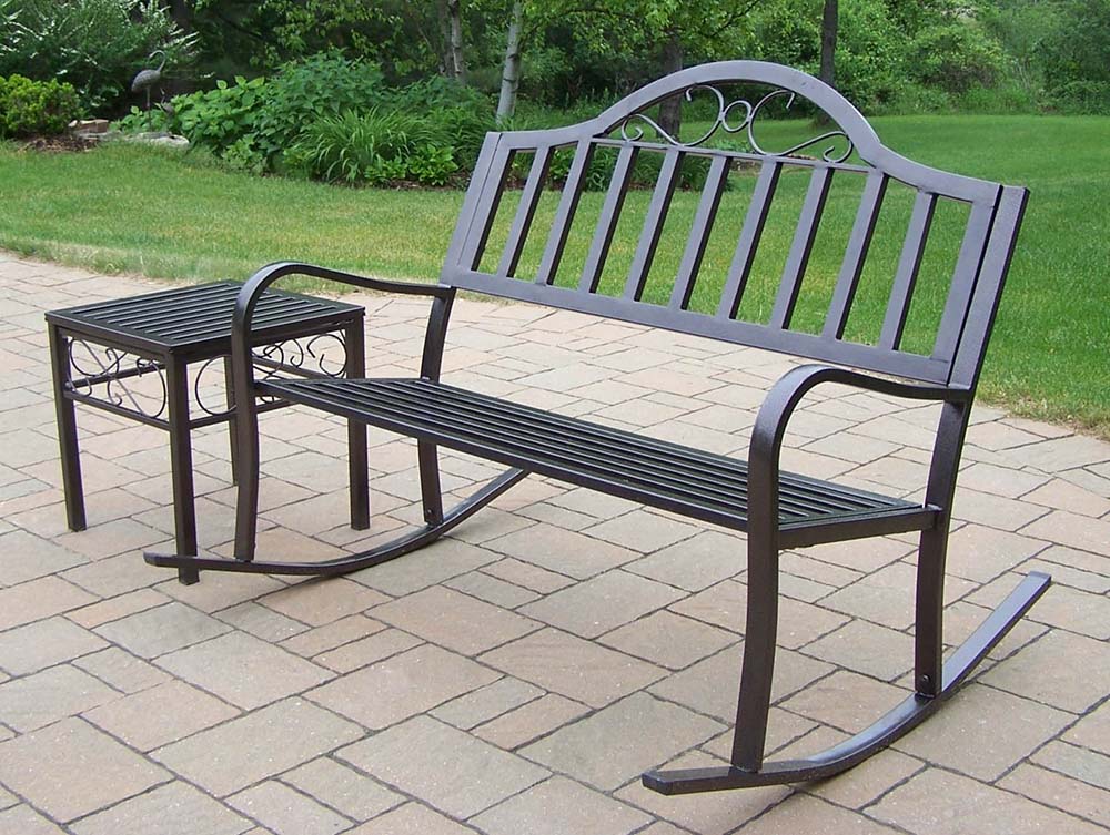 Oakland Living | Rochester 2pc Outdoor Rocker Bench Set | 6125-6129-2-HB