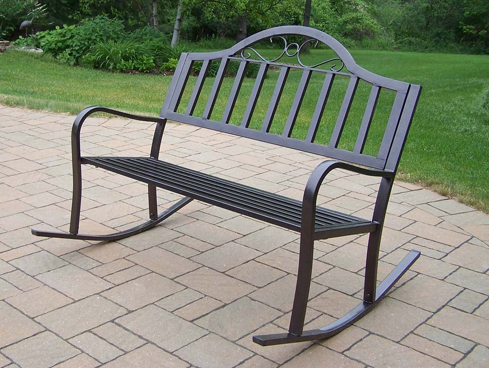 Rochester Tubular Iron Outdoor Garden Rocking Bench