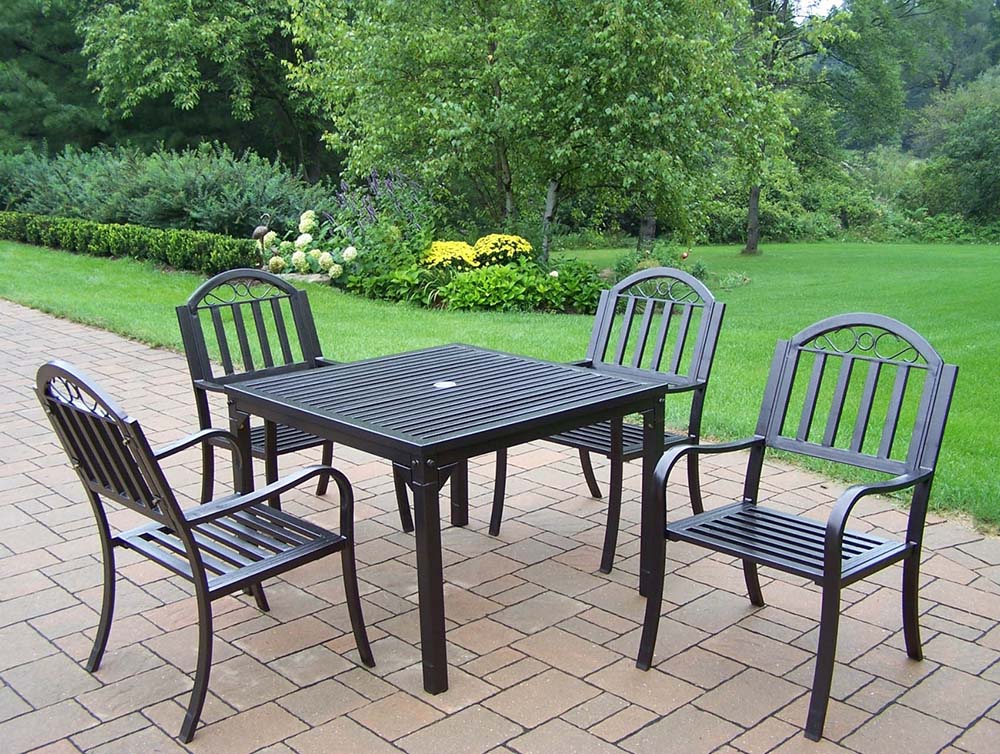 Rochester 5pc 40 Inch Square Patio Table Dining Set