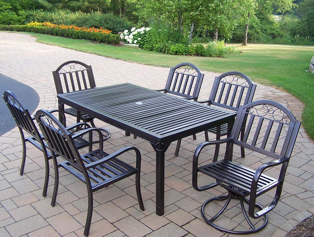 Rochester 7pc Dining Set With 2 Swivel Chairs