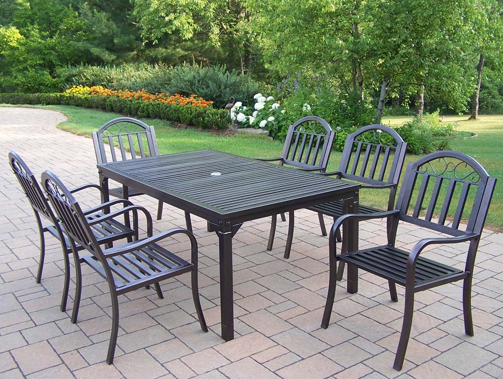 Rochester 7pc Rectangular Table Dining Arm Chair Set