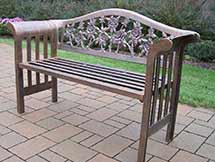 Tea Rose Royal Cast Aluminum Garden Bench