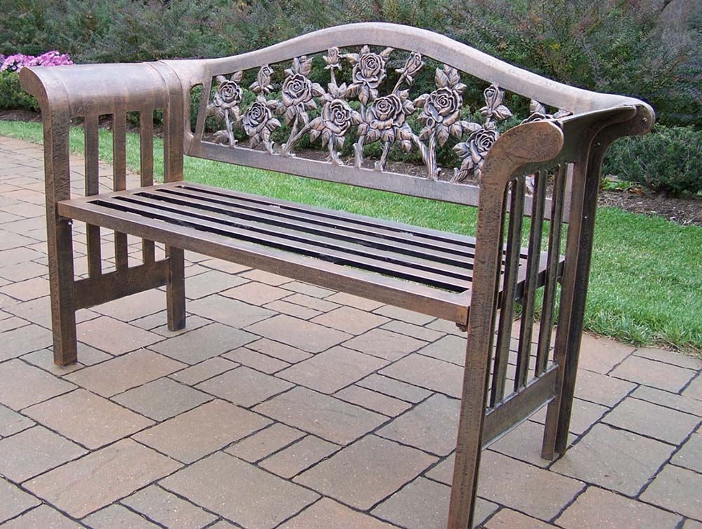 Tea Rose Royal Cast Aluminum Garden Bench