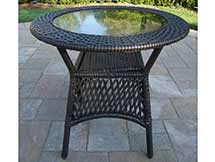 Elite Resin Wicker Glass Top Coffee Table
