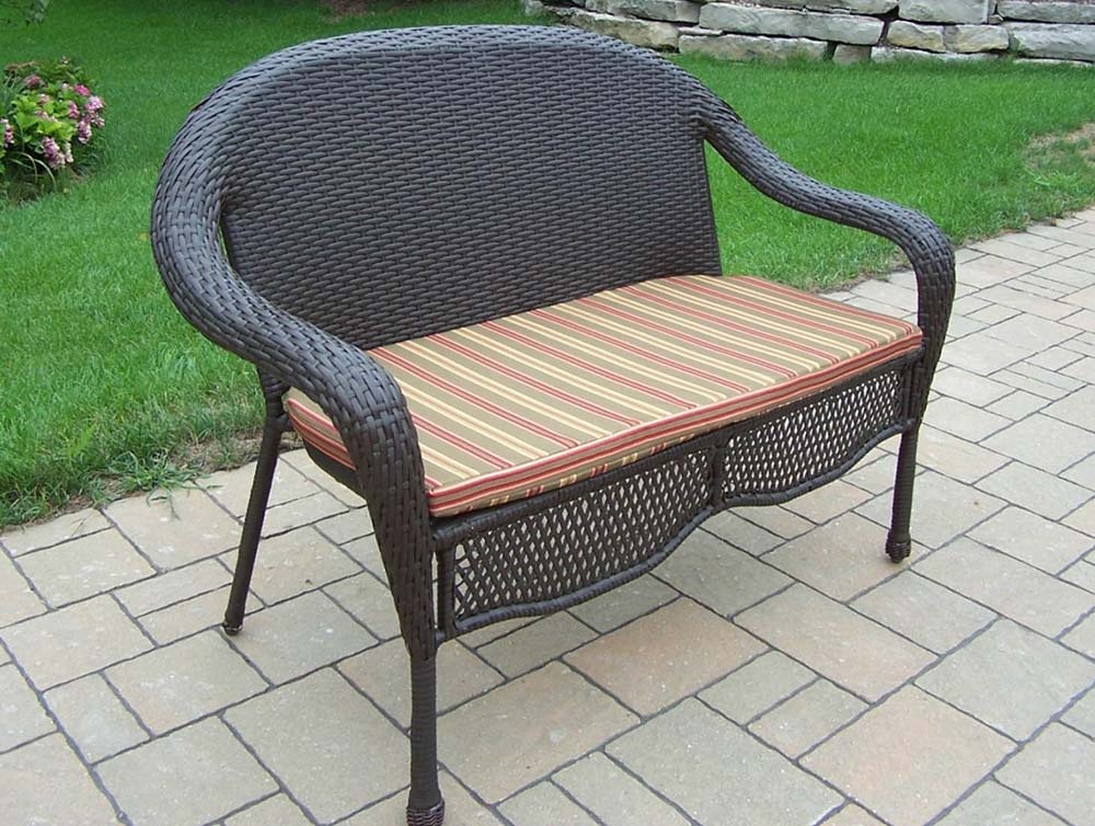 Oakland Living Elite Resin Wicker Outdoor Cushion Patio Loveseat