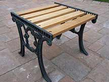 Cast Iron and Wood End Table