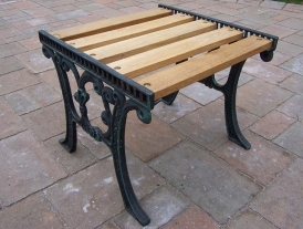 Cast Iron and Wood End Table