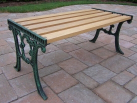 Cast Iron and Wood Coffee Table