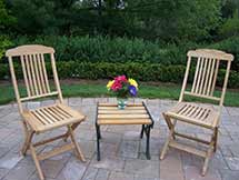 3 pc Folding Chair Set with End Table
