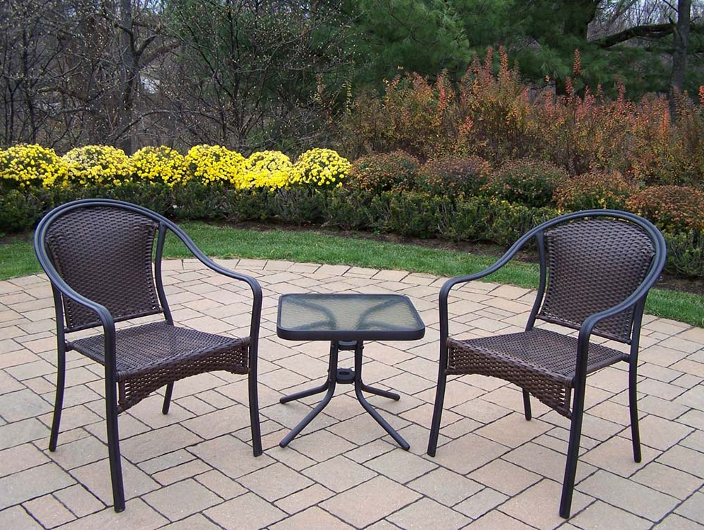 Black Tuscany 3pc Chair Set & Side Table