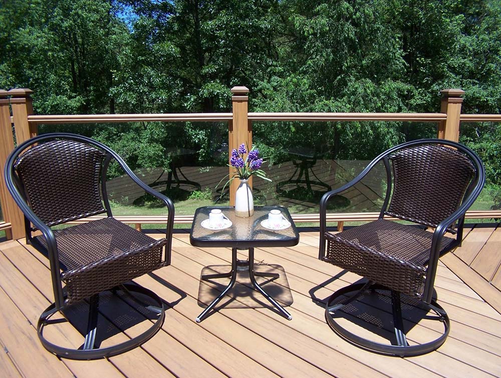 Coffee Tuscany 3pc Swivel Set with Side Table