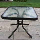 Black Glass Top Side Table
