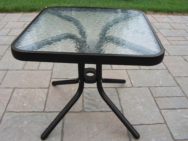 Black Glass Top Side Table