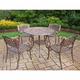 Antique Bronze Elite 5pc Set: Table, 4 Chairs