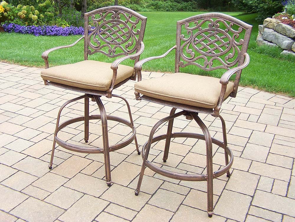 Mississippi Swivel Bar Stool With Cushions (set Of 2)