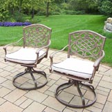 Mississippi Swivel Rockers With White Cushions (Set of 2)