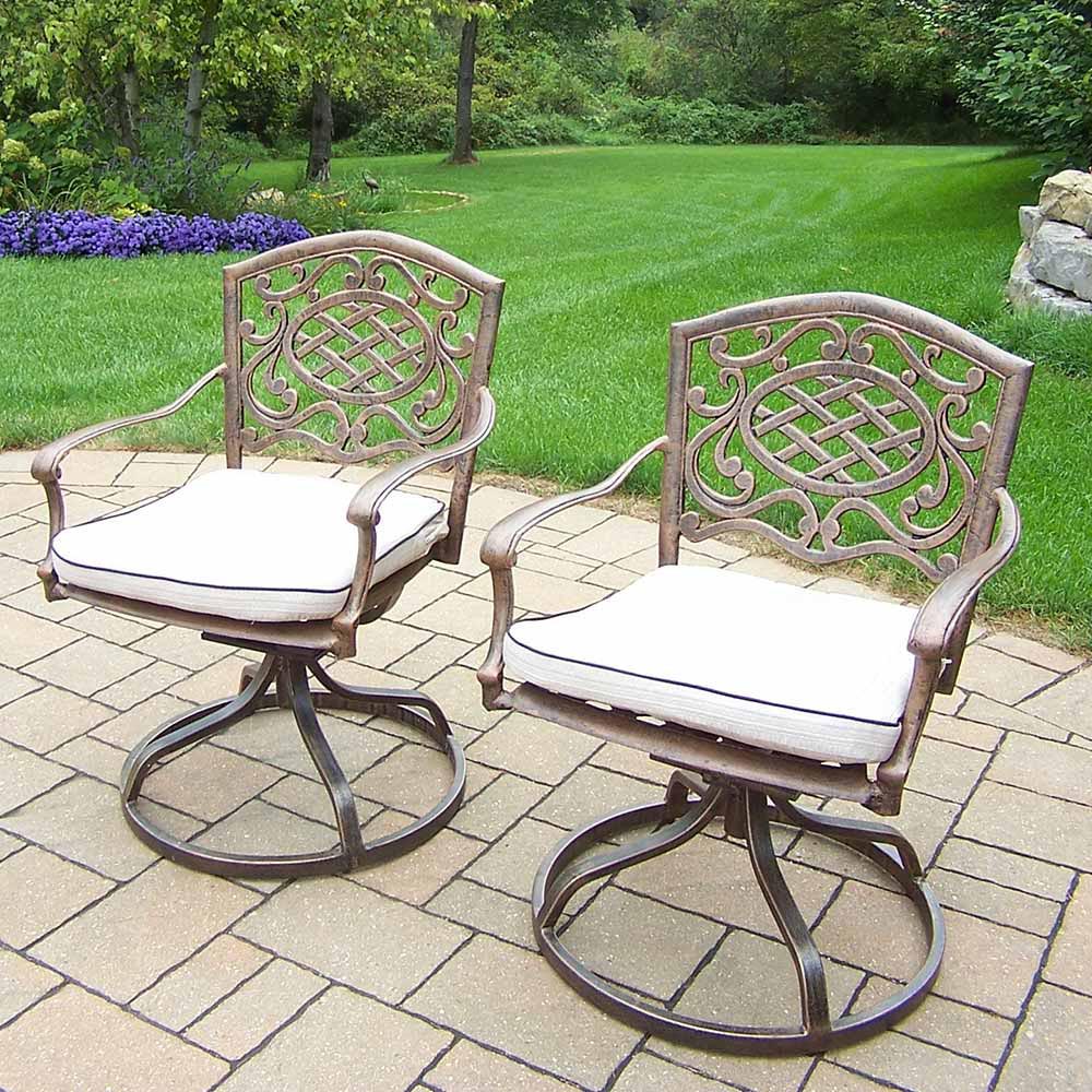 Mississippi Swivel Rockers With White Cushions (Set of 2)