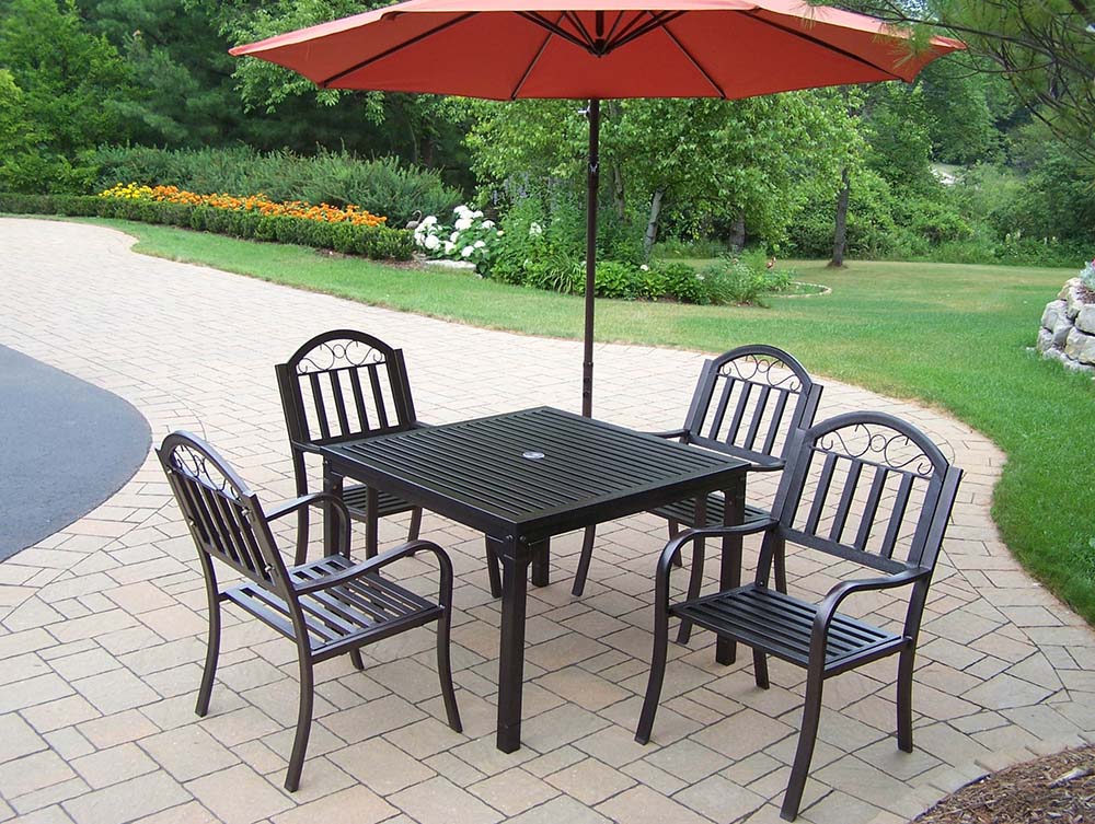Oakland Living Rochester 6pc Dining Set With Cantilever BO Umbrella