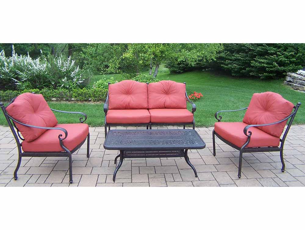 Aged Berkley 4pc Chat Set: 1 Table, 2 Chairs,1 Loveseat