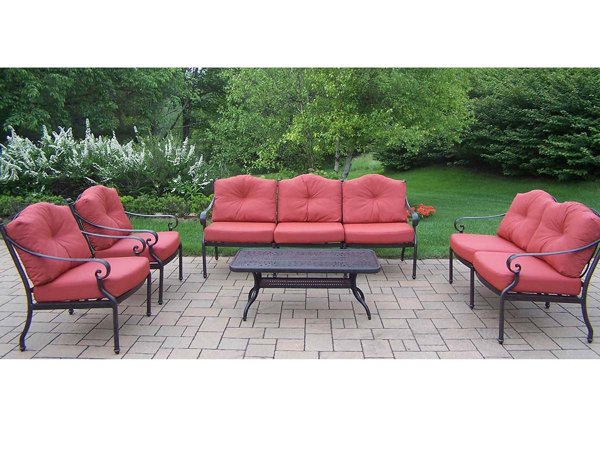 Aged Berkley 5pc Chat Set: Table, 2 Chairs, 1 Loveseat