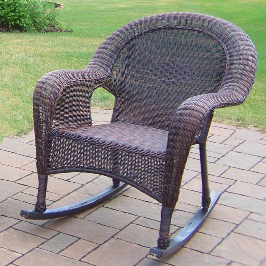 Coffee Resin Wicker Rocker (set Of 2)