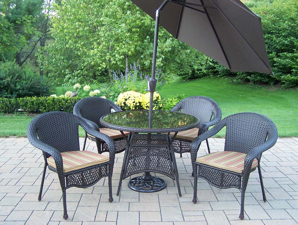 Coffee Elite Resin Wicker 11pc Dining Set: Tan Cushion