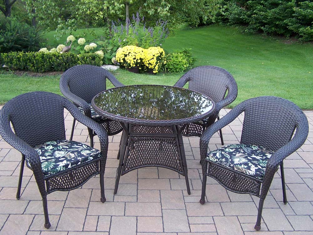 Coffee Elite Resin Wicker 9pc Floral Dining Set