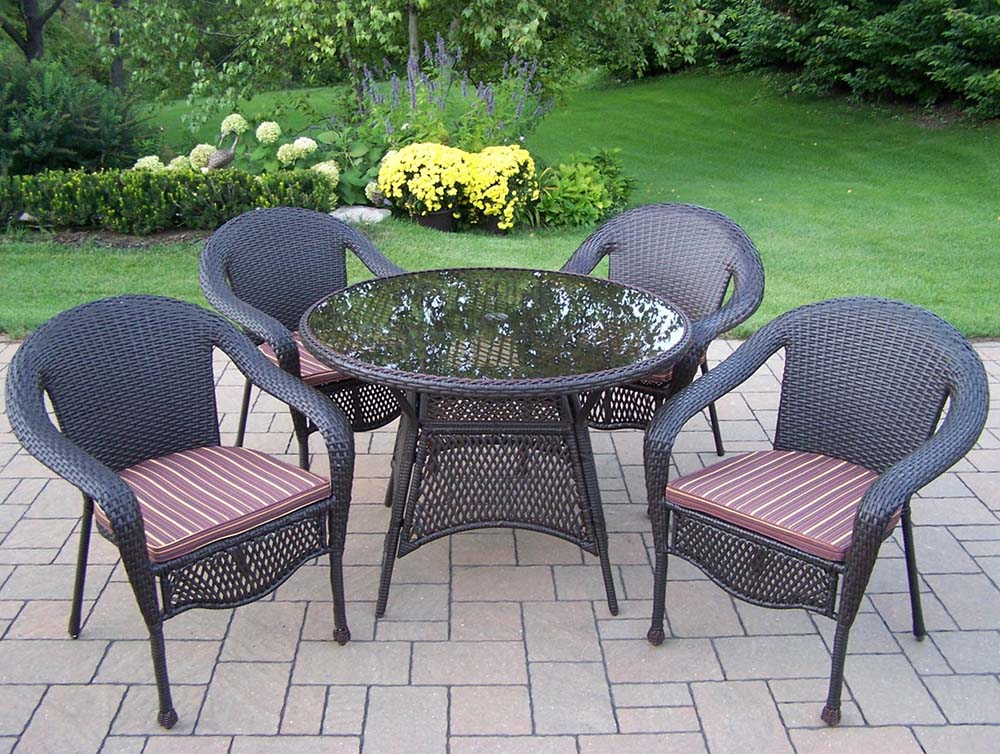 Coffee Elite Resin Wicker 9pc Brown Dining Set